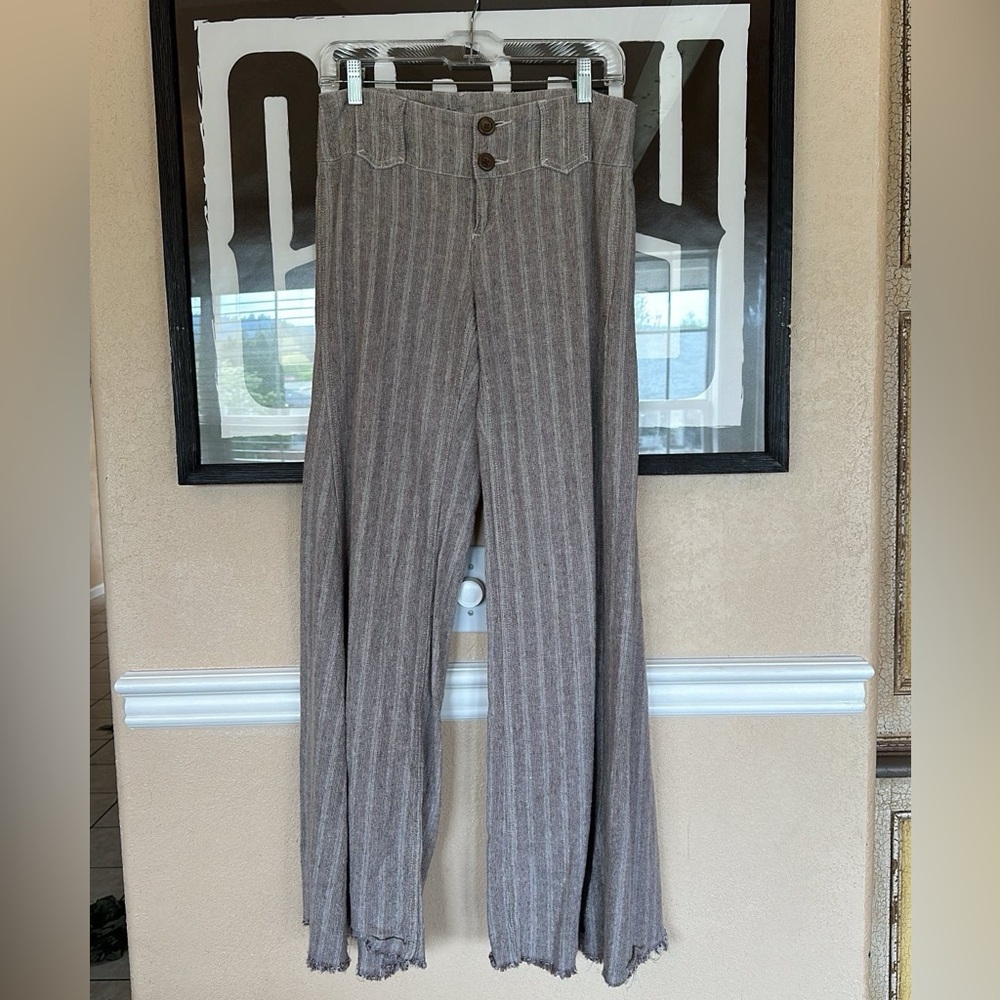 Free People Wide Leg Striped Pants